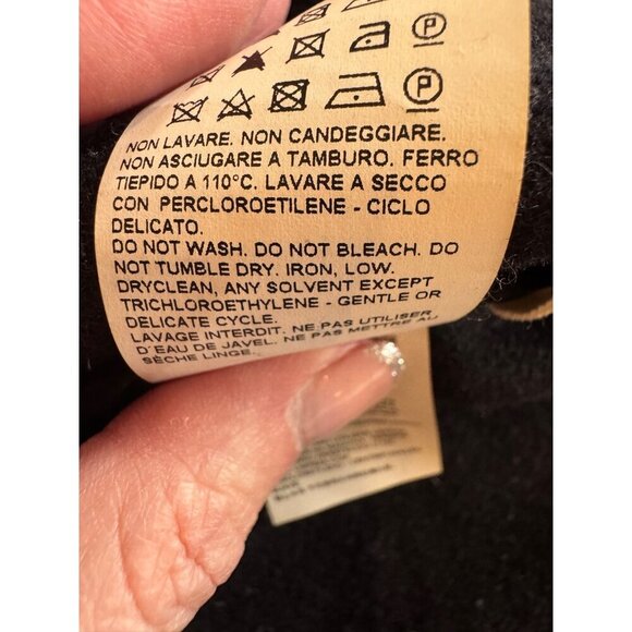 Marni Coat Women 4 Navy Blue Wool Full Zip Patchwork Raw Seams Jacket Outdoor - Picture 12 of 13